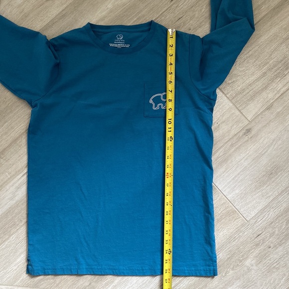 Ivory Ella Teal Green Long Sleeve T-Shirt With Elephant Logos Size Medium - Picture 10 of 10